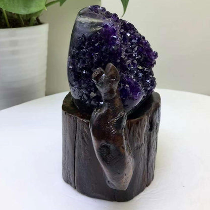 DECORN 2,2 Pfund Natürliche Amethyst-Kristallcluster für Heilung & Dekoration