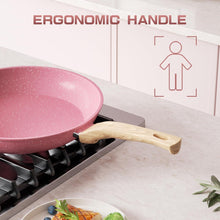 Antihaft Bratpfanne 24cm Rosa Induktion PFOA-frei, Geeignet