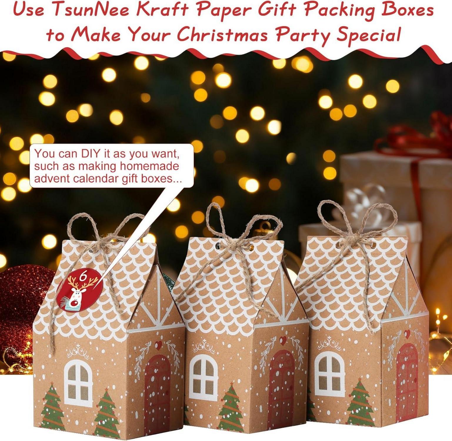 Weihnachten Party Geschenkboxen Kraftpapier Süßigkeiten 30er Pack