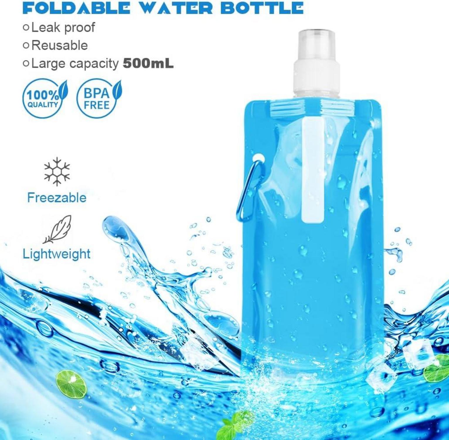 Faltbare Wasserflaschen 500ML BPA-freie Trinkflaschen 6er Set