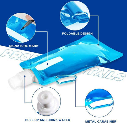 Faltbare Wasserflaschen 500ML, BPA-freie Trinkflasche, Outdoor Sport, Reisen, Radfahren - 6 Stück
