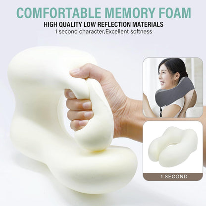 Reisekissen aus Memory Foam mit samtweichem Bezug, Dunkelgrau