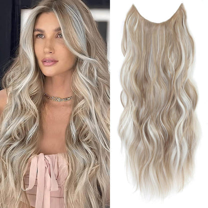 61cm Wellige Haarverlängerung Dunkles Aschblond mit Blond