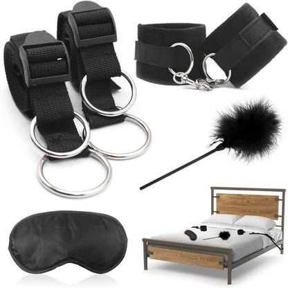 Bondage Set: Handschellen, Augenbinde & Federkitzler BDSM Toy