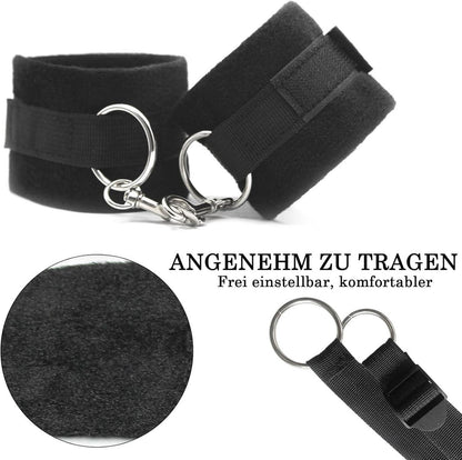 BDSM Handschellen Augenbinde Federkitzler Set für Paare