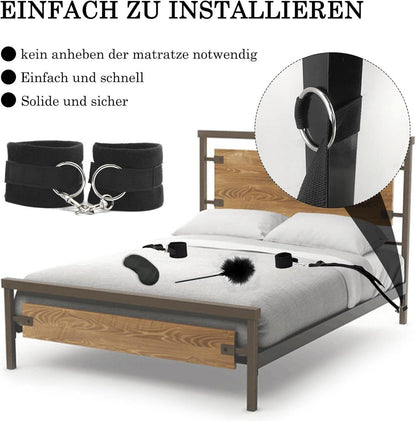 Bondage Set: Handschellen, Augenbinde & Federkitzler BDSM Toy