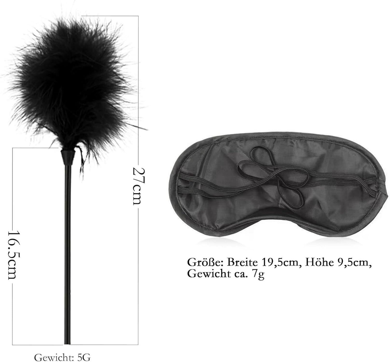 Handschellen Augenbinde Federkitzler Fesseln Set BDSM Sexspielzeug