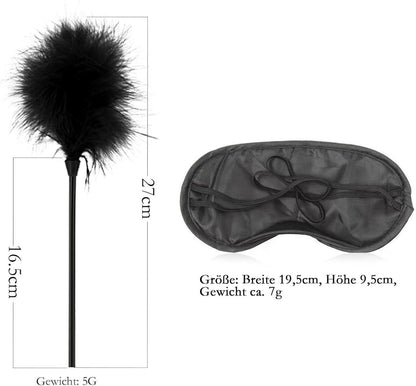 Handschellen Augenbinde Federkitzler Fesseln Set BDSM Sexspielzeug