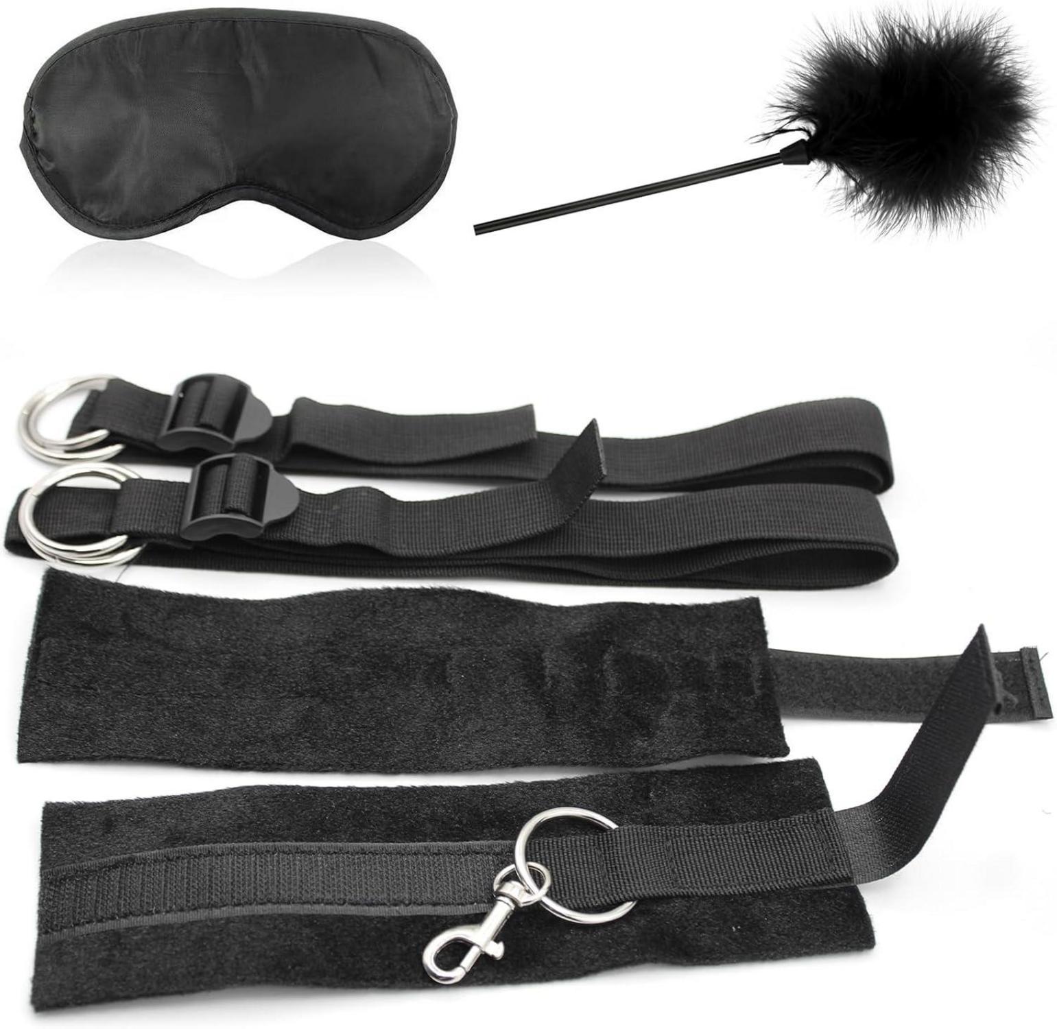 BDSM Fesselset Bett Handschellen Augenbinde Erotikspielzeug