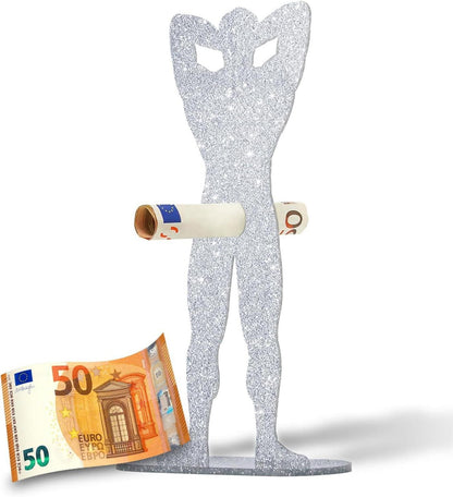 Lustiges Geldgeschenk für Geburtstag & JGA Frauen - Muskelmann-Figur