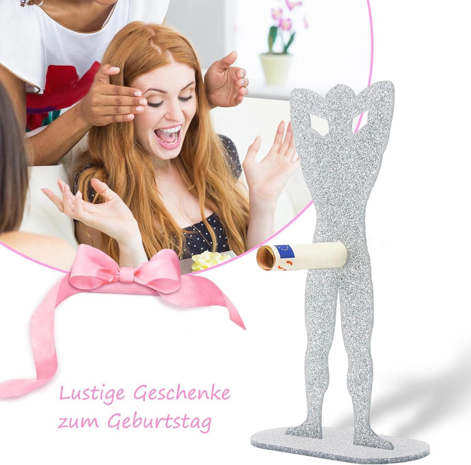 Lustiges Geldgeschenk für Geburtstag & JGA Frauen - Muskelmann-Figur