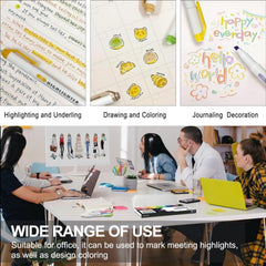YOSKAEDI Textmarker Set mit 32 Pastellfarben Doppelspitzen für Büro und Schule