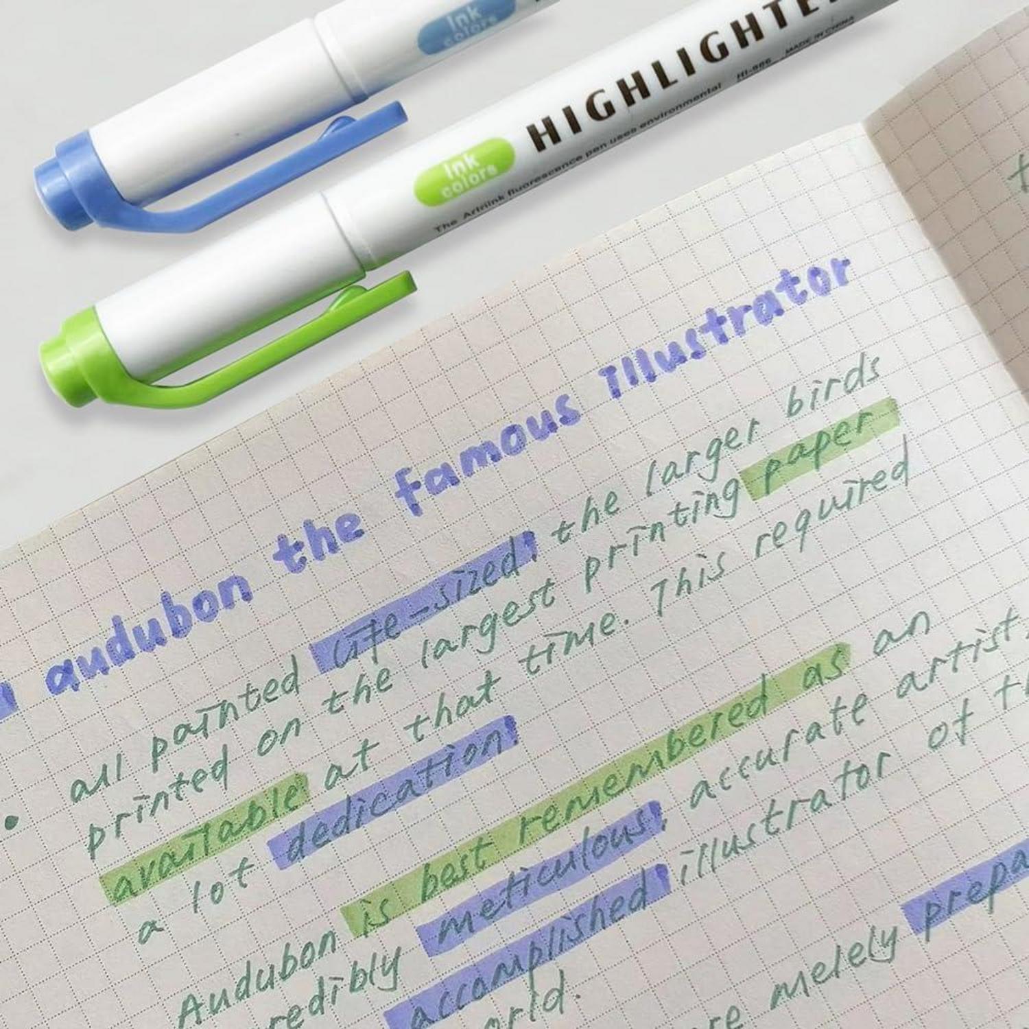 32 Textmarker Marker Pastell Set - mit 2 Spitzen - Marker