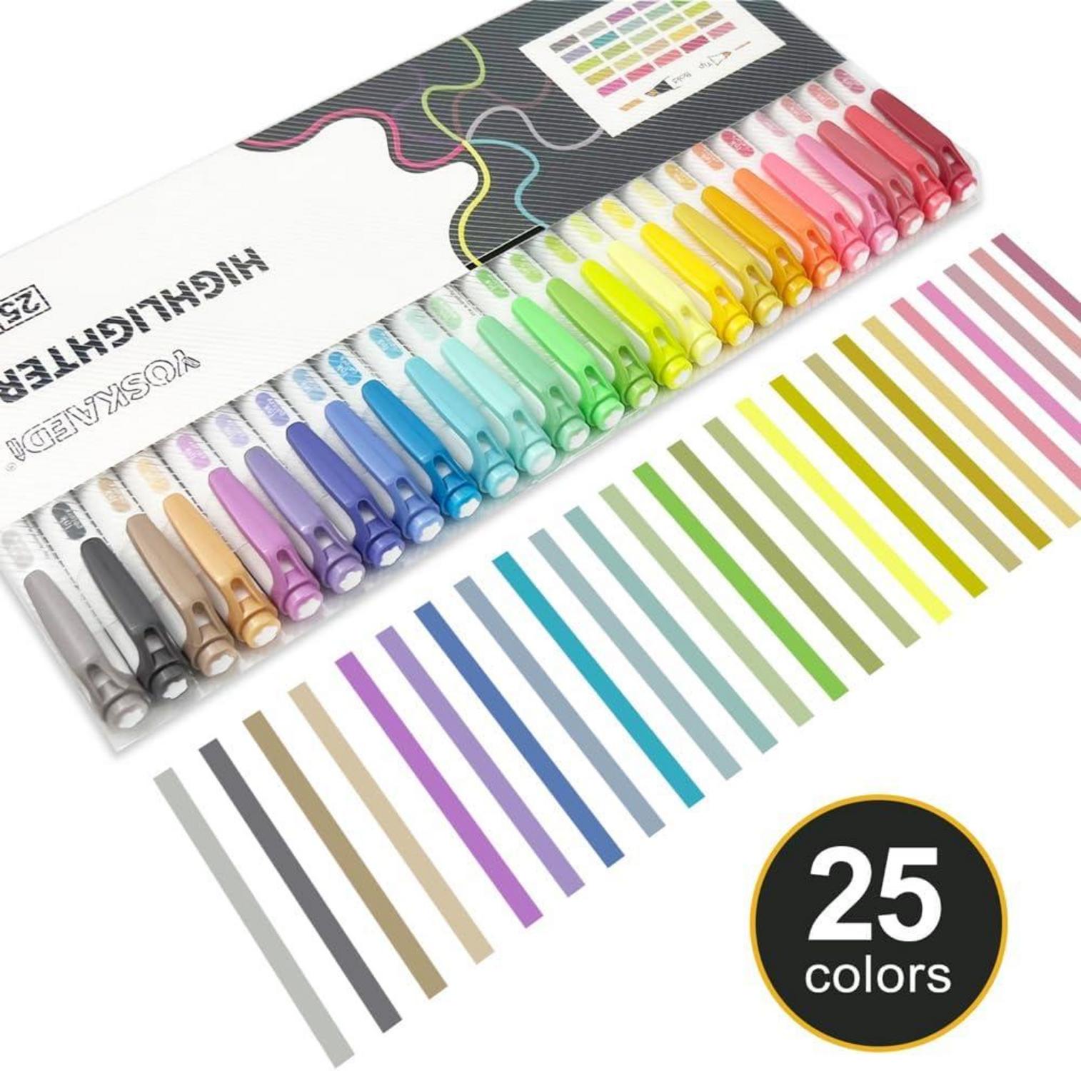 25 YOSKAEDI Textmarker Set, Marker & Highlighters Pen