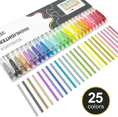 25 YOSKAEDI Textmarker Set, Marker & Highlighters Pen