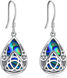 Keltische Knoten Ohrringe Sterling Silber mit Abalone Muschel