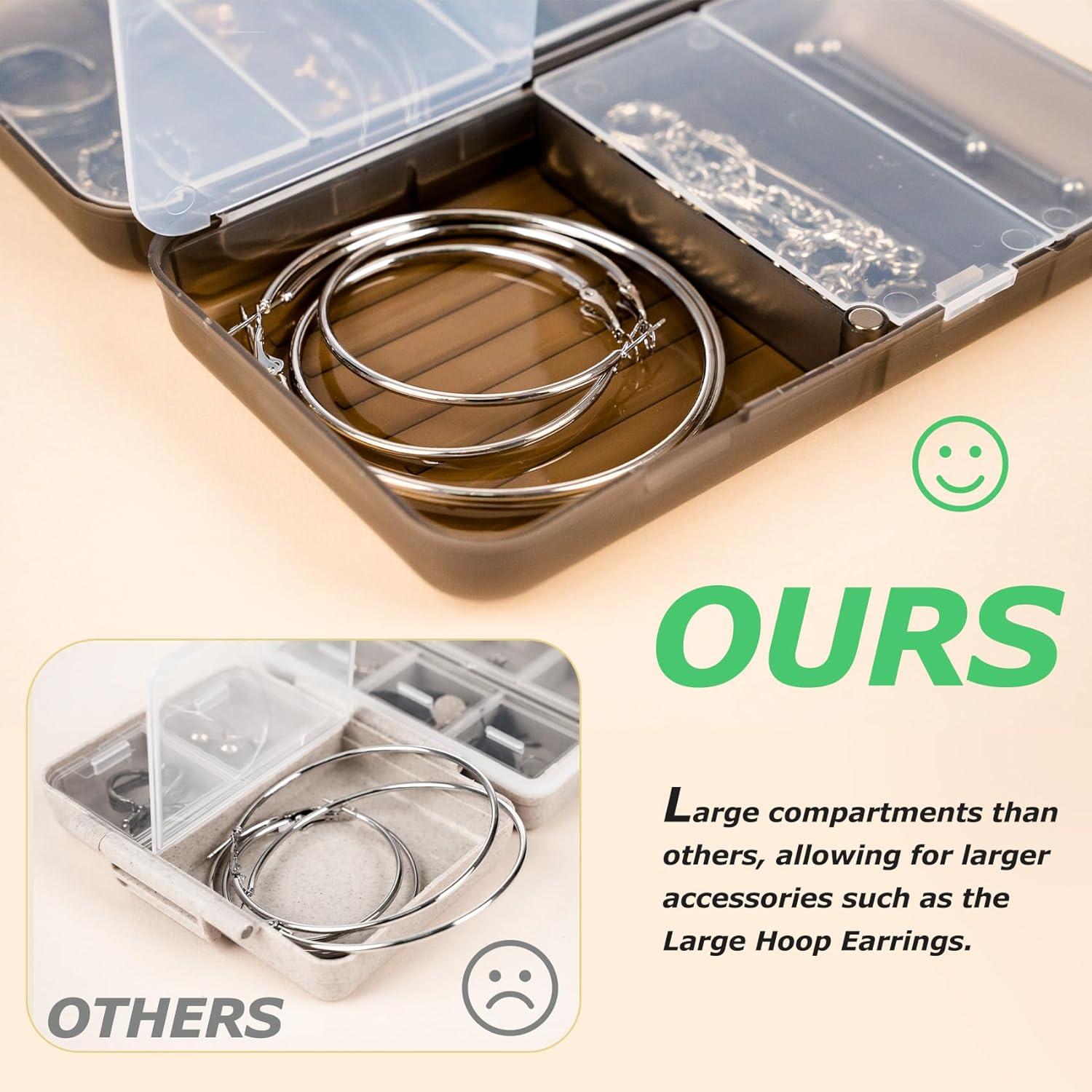 Magnetischer Reise-Pillen-Organizer 7 Fächer transparent Violett