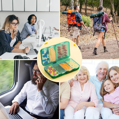Yaklim Magnetischer Pillen-Organizer, 7 Fächer, tragbare Pillendose, Vitamin- und Medizin-Organizer