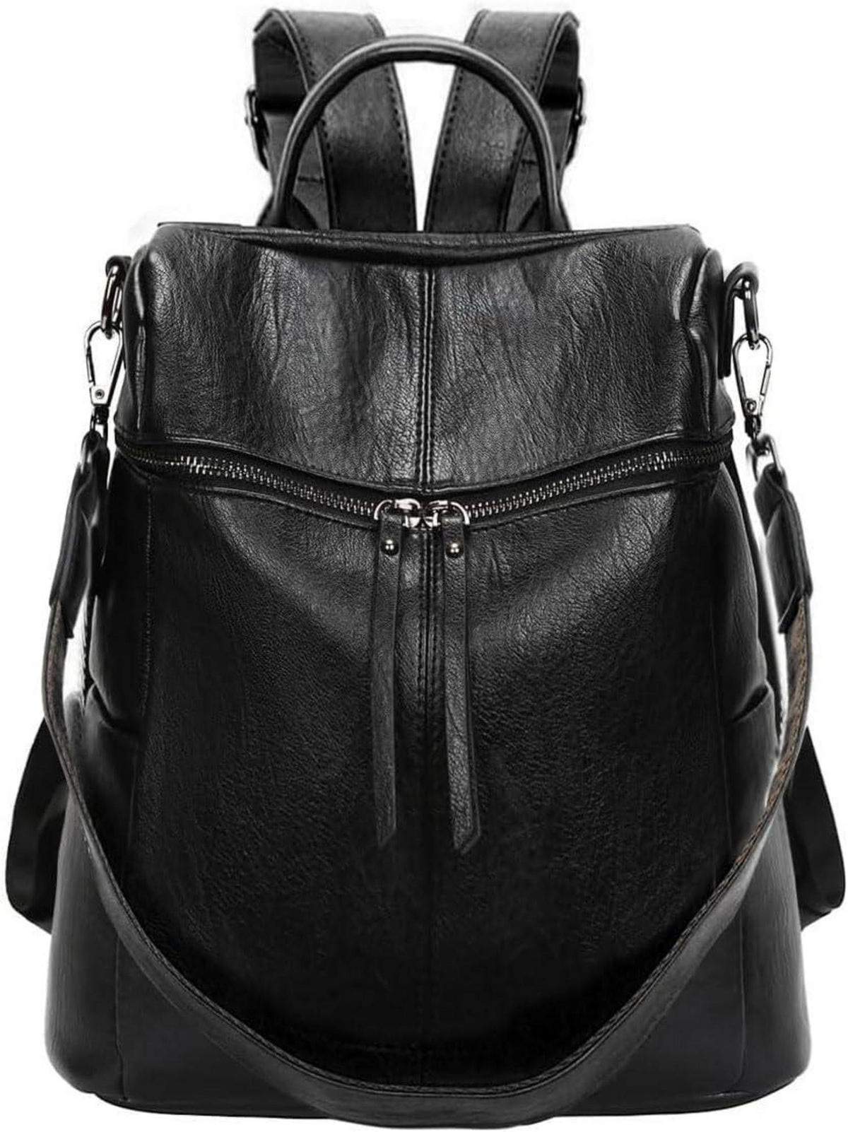 Rucksack Damen Klein Vegan Leder Schultertasche Elegant Schwarz