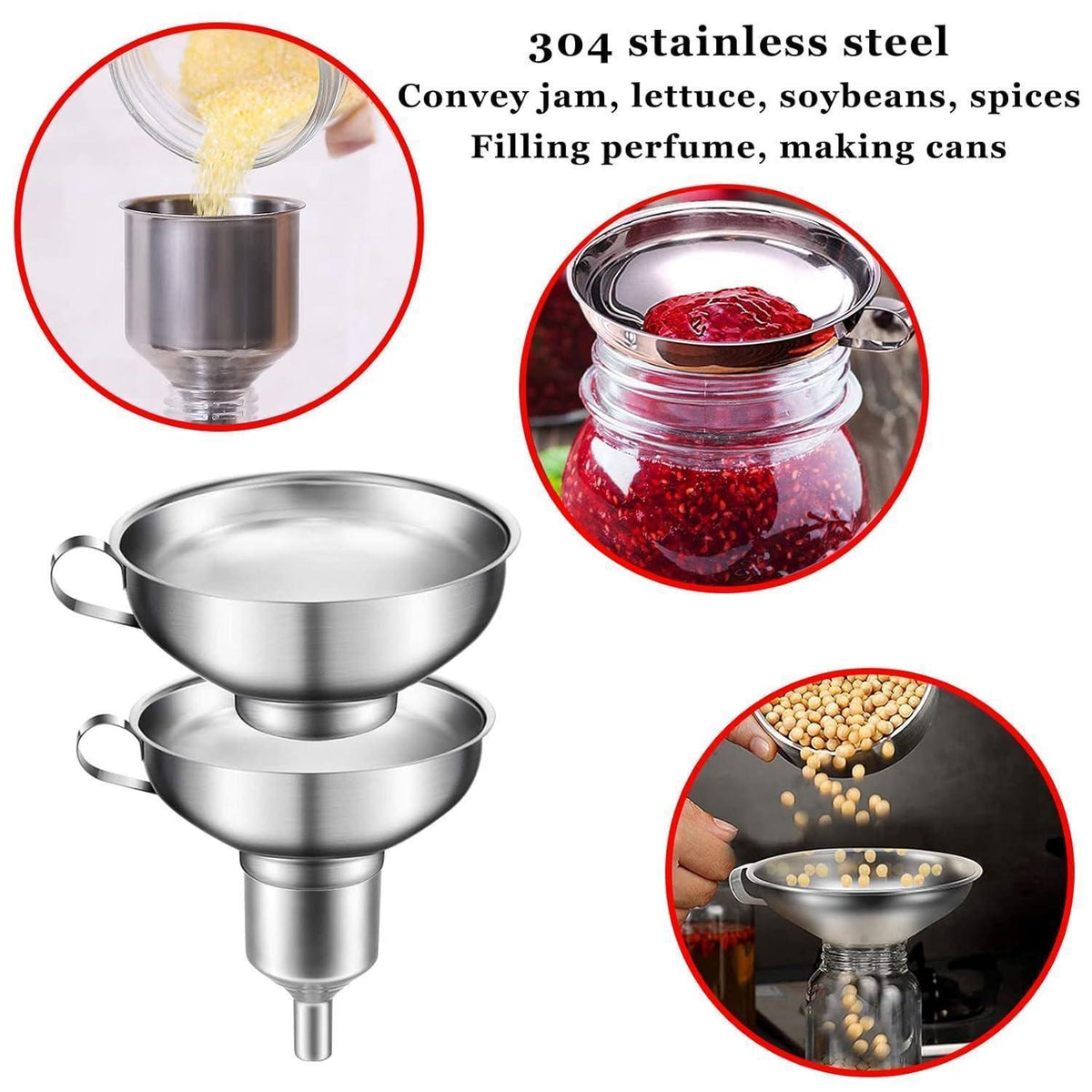 Edelstahl Trichter Set 7-tlg. für Küche & Einmachgläser