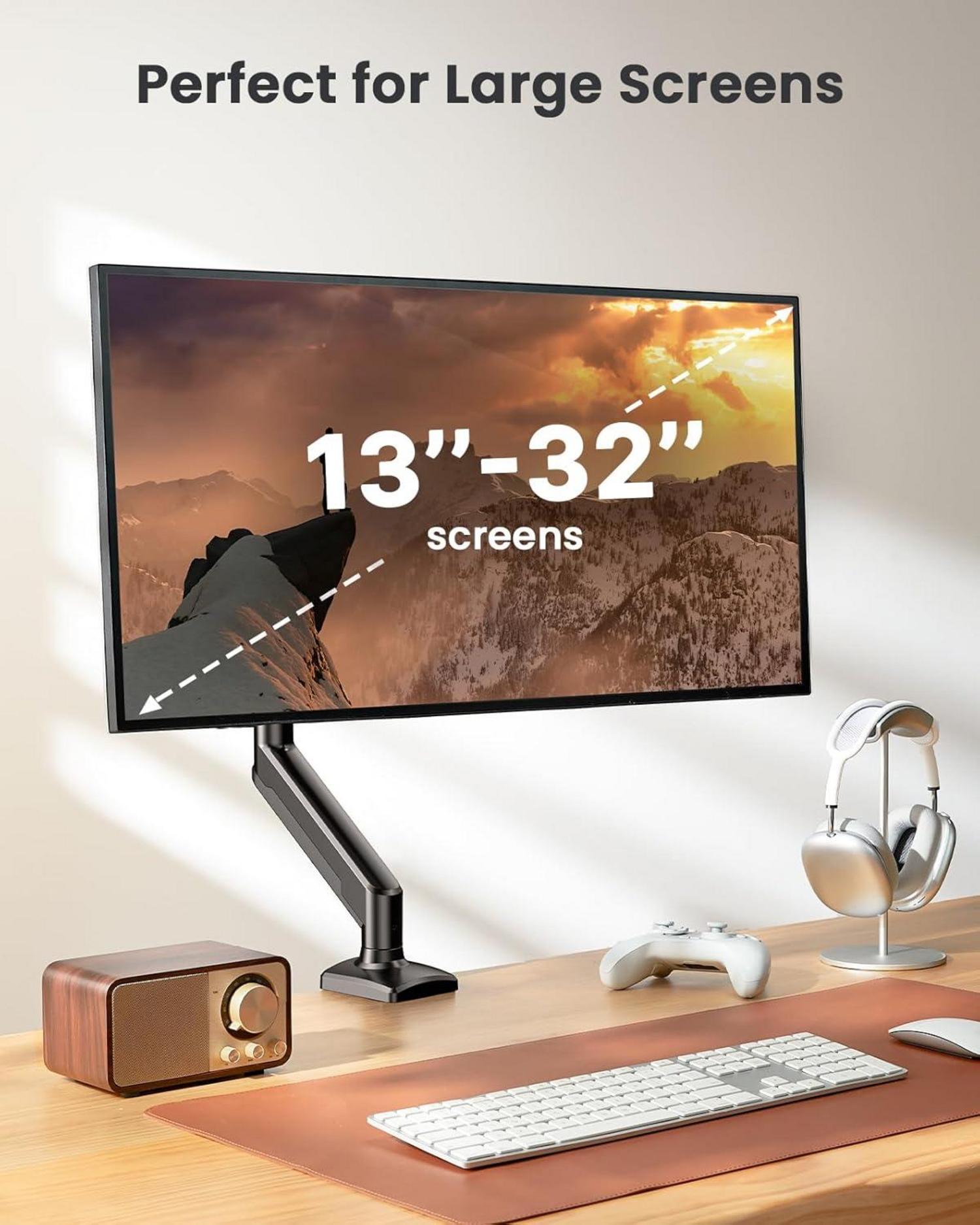 Monitorhalterung für 13-32 Zoll Bildschirme, Gasfeder, VESA 75 100