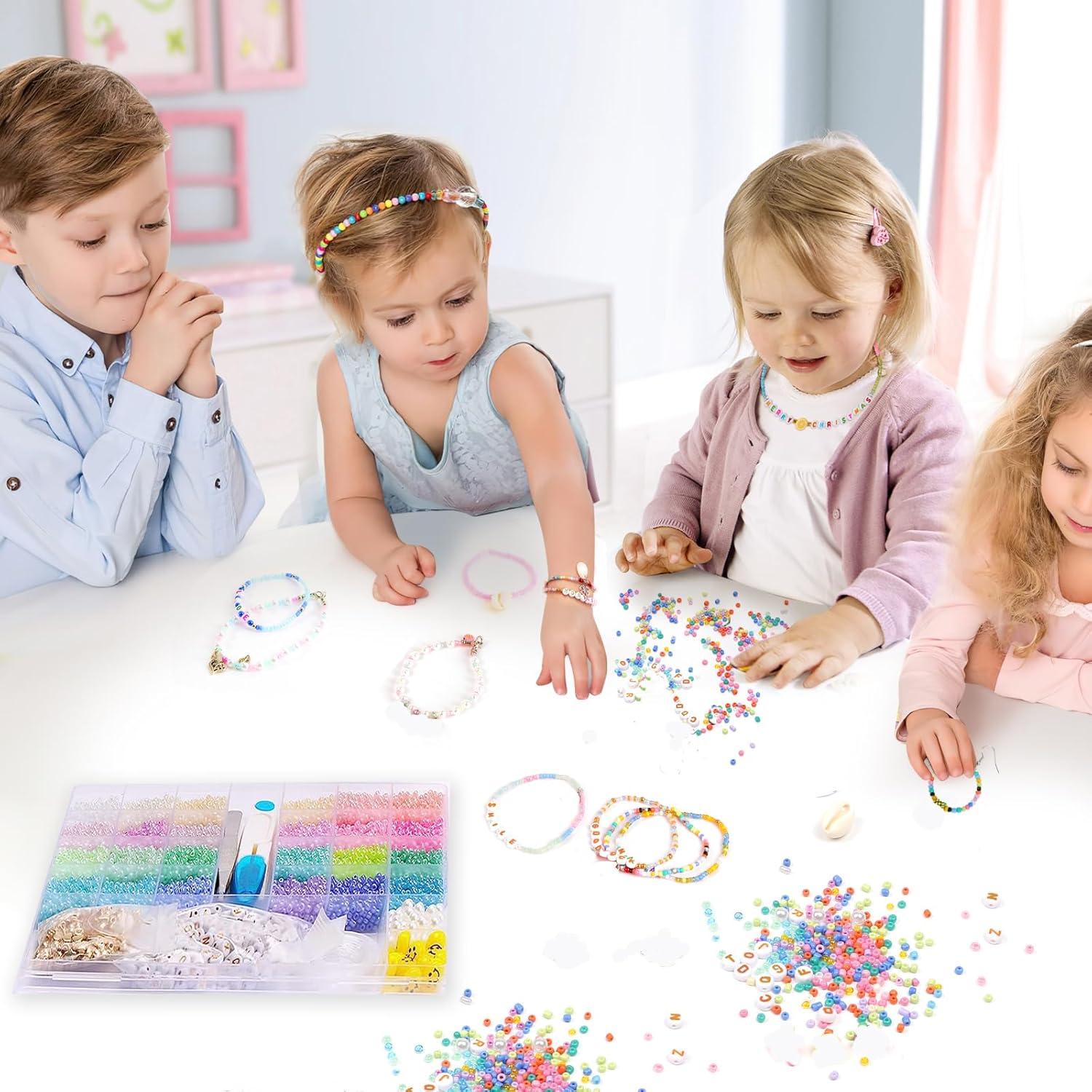 Perlen zum Auffädeln Set 12200 Stück 3mm DIY Armband Halskette Beads Kit