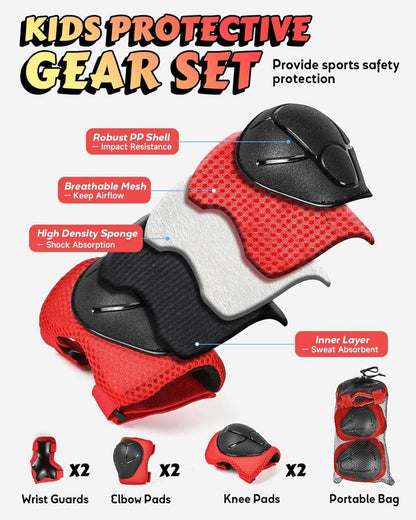 Fahrradhelm Kinder Cartoon 3D Design Skateboard Rollschuh einstellbare Größe Rot