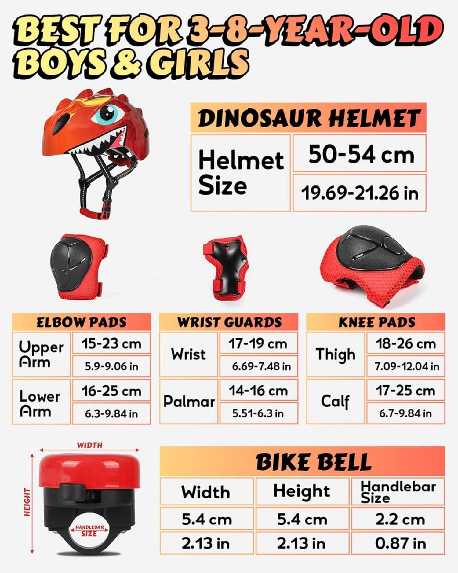 Kinder Fahrradhelm Cartoon Design 3D Skateboard Rollschuh Rot Größe S