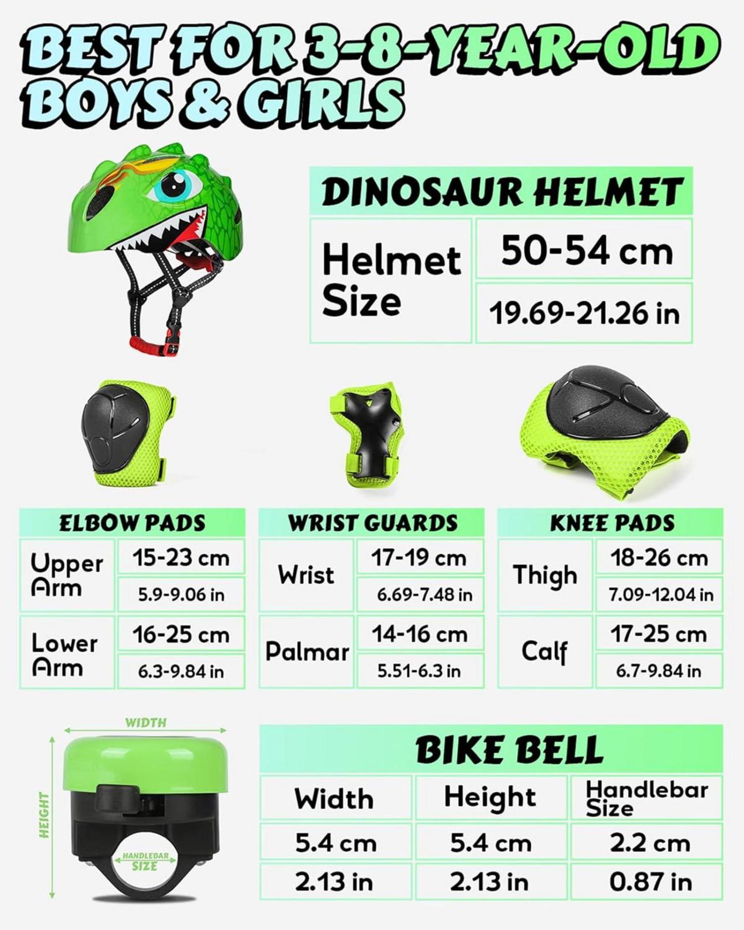 Fahrradhelm Kinder 3D Cartoon Skateboard Roller Grün S 50-54cm