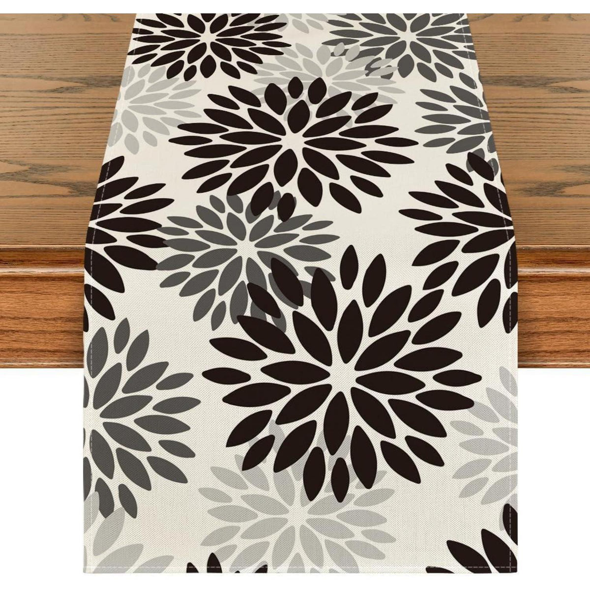 Tischläufer Schwarz Dahlie Blumen Halloween Herbst 40x140 cm