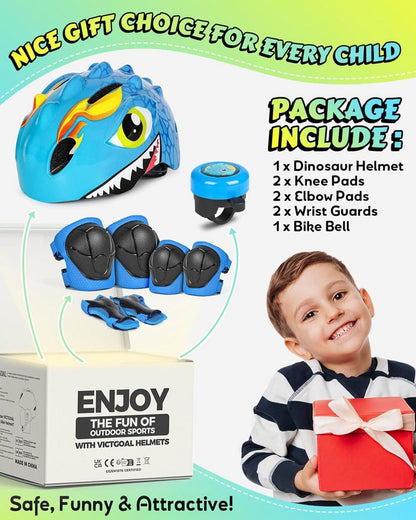 Fahrradhelm Kinder Cartoon 3D Design Größe S 50-54 cm Blau mit Klingel