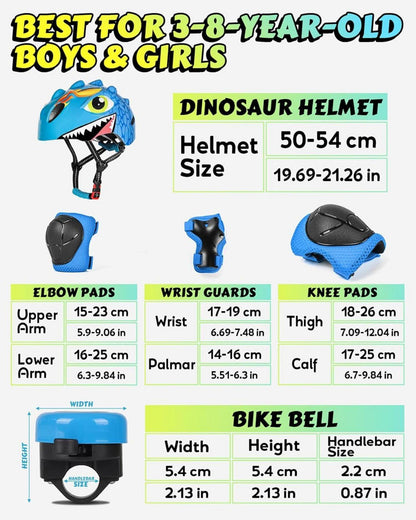 Fahrradhelm für Kinder Niedlicher Cartoon 3D Kinderhelm Skateboard Blau 50-54cm