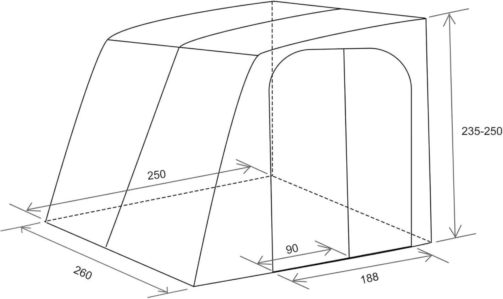 Weekender Fiberglas-Markise 260 cm für Wohnwagen & Wohnmobil