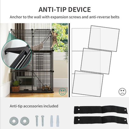 Katzenkäfig Draußen 3-stöckig DIY-Katzenlaufstall
