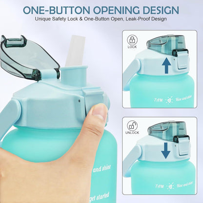 Trinkflasche 2L mit Strohhalm und