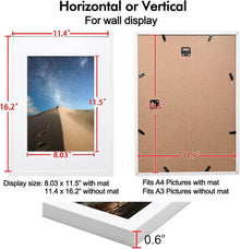 Bilderrahmen A3 Weiß 2er Set Acrylglas MDF-Rahmen