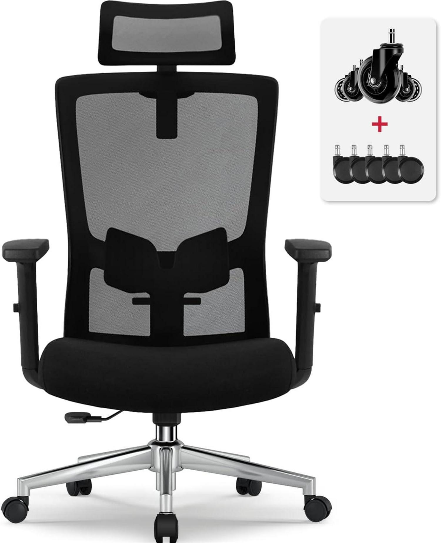 Ergonomischer Bürostuhl Verstellbar 150 kg, Drehstuhl mit