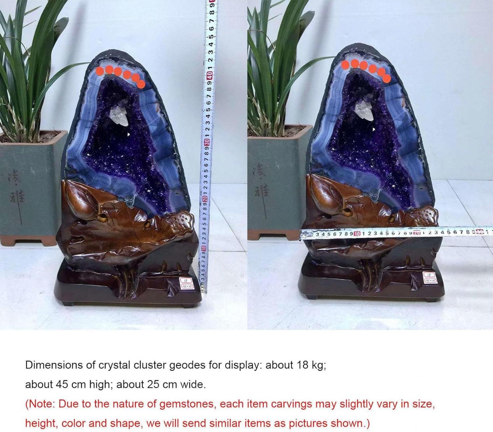 DECORN Große Amethyst-Naturkristall-Cluster-Exemplar, Echte