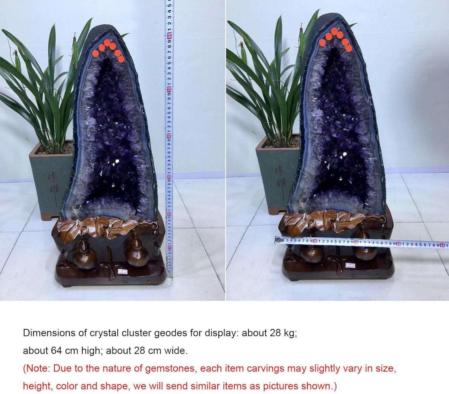 Große Amethyst-Geode Cluster Heilsteine Reiki Deko 61lbs