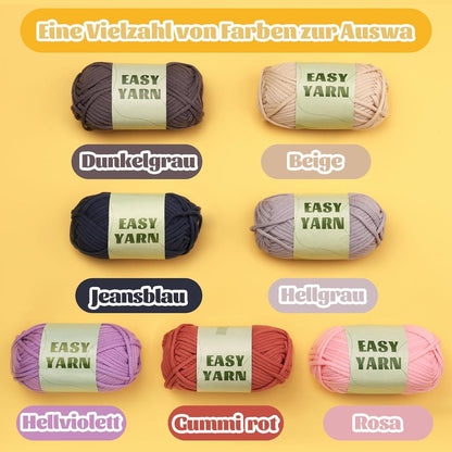 Lila Baumwoll-Nylon-Mischgarn 4er Set mit Häkelzubehör