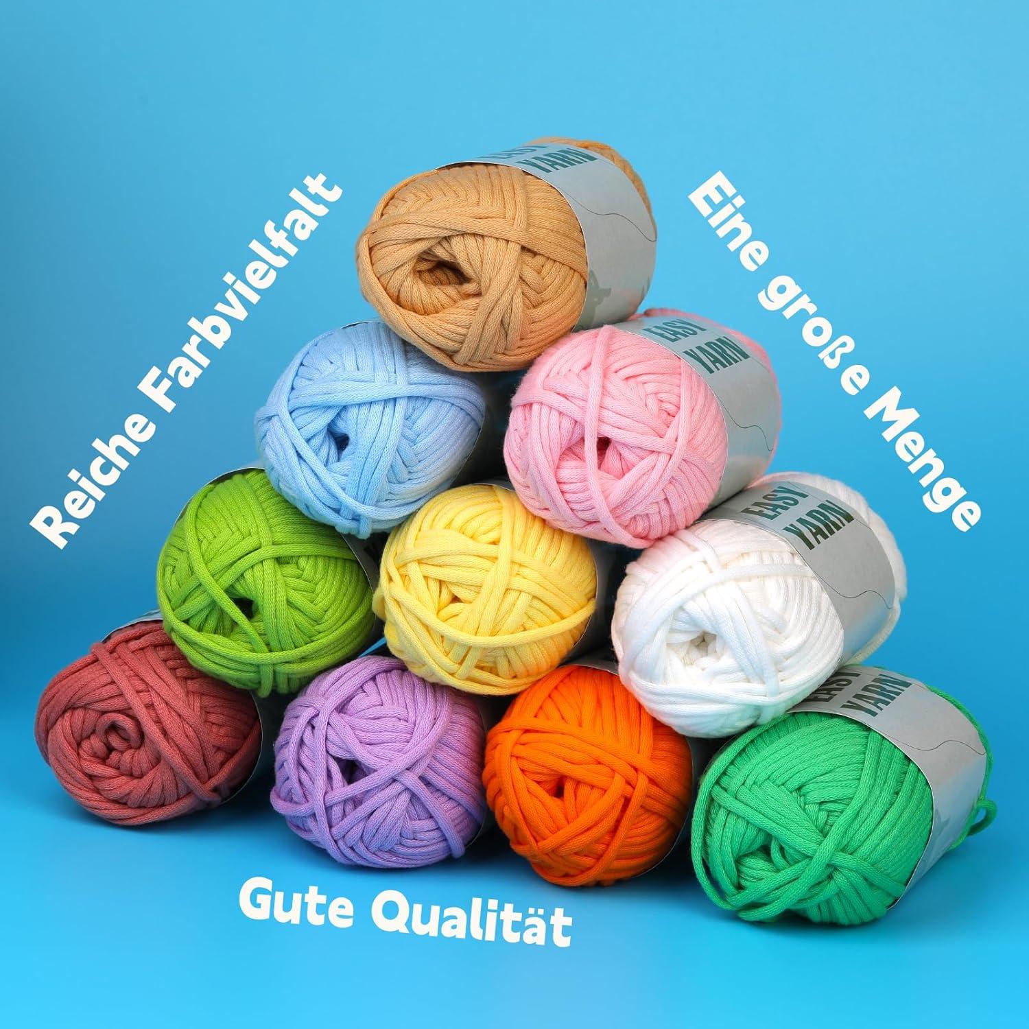 4 Stk. Rotes Häkel- und Strickgarn Anfänger 200g + Zubehör