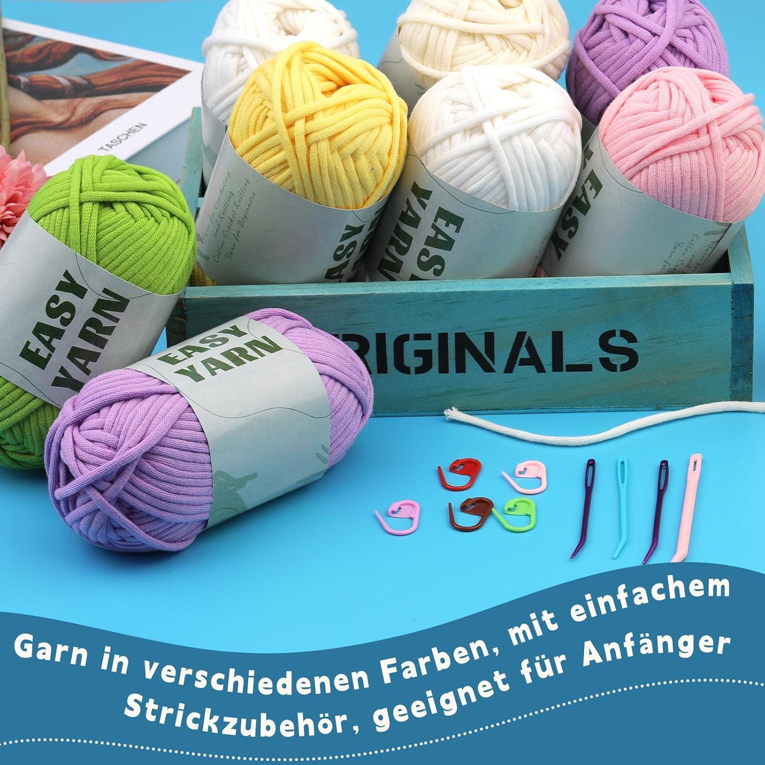 4 Stück Rotes Häkel- und Strickgarn für Anfänger, Sichtbare