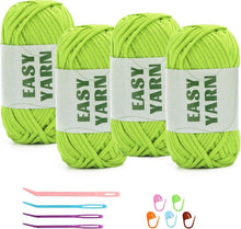 4er Set Herbstgrünes Häkel- & Strickgarn für Anfänger, Maschen gut