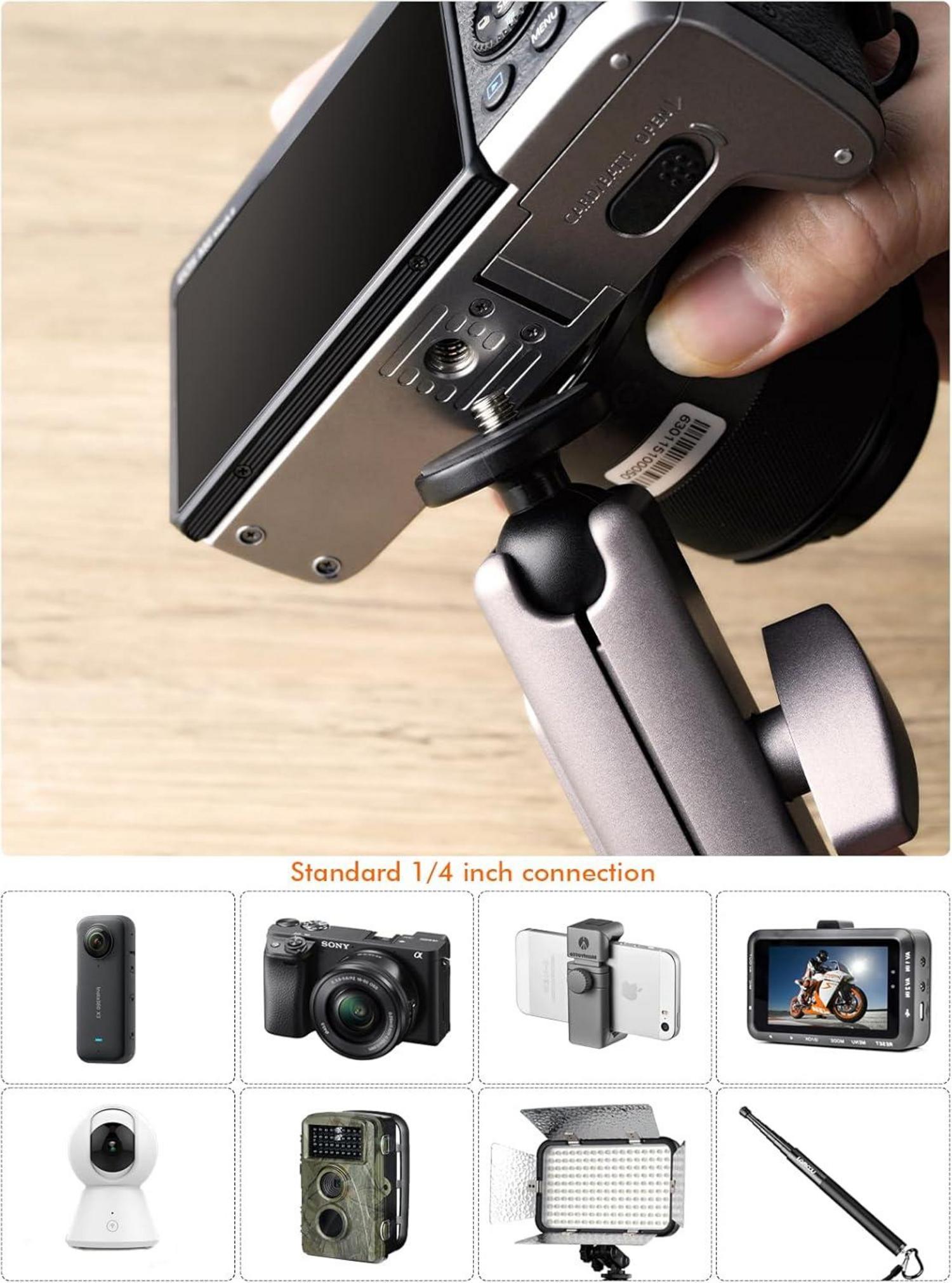 Motorrad Halterung für Go Pro Kamera, Aluminium Bike Mount 360° Drehbar