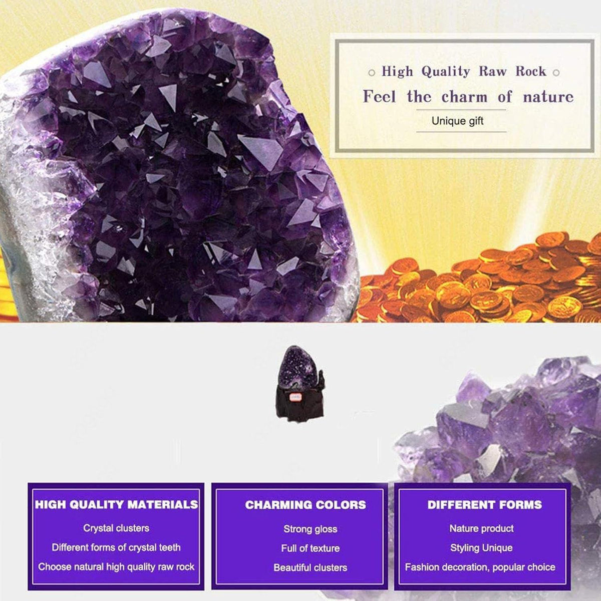 Amethyst Cluster Exemplarstein für Heimdeko, 2.2lbs