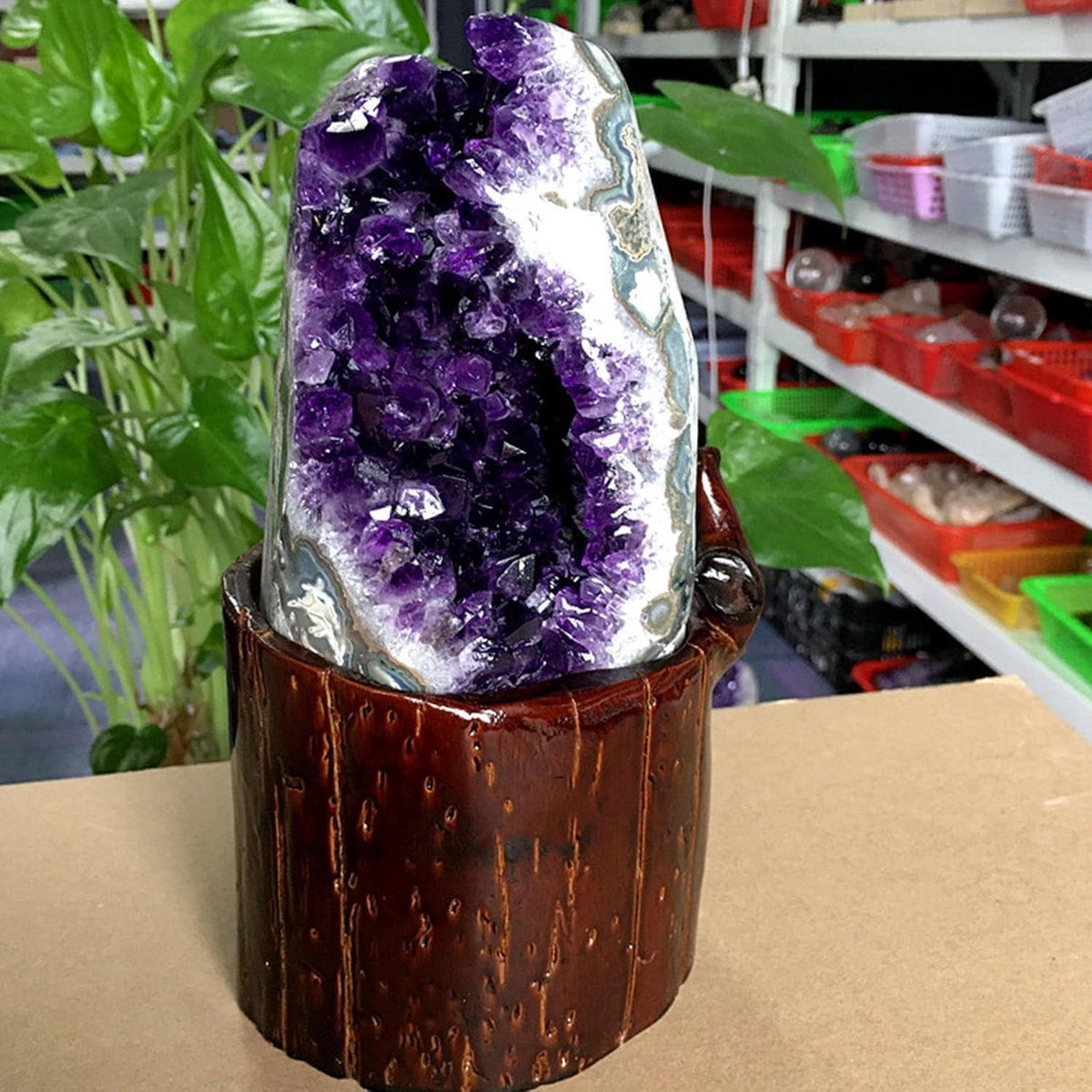 Amethyst Cluster Exemplarstein für Heimdeko, 2.2lbs