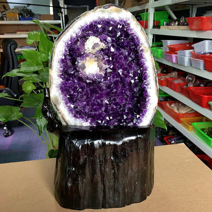 Natürlicher Amethyst Cluster Stein 6.6lbs Heimdekoration Kristall