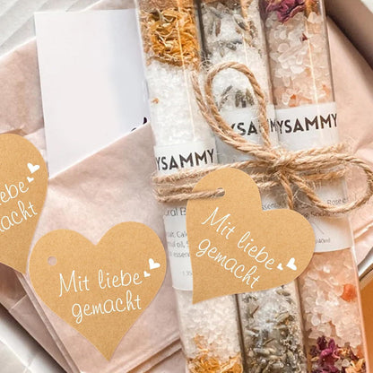 Herz Geschenkanhänger Mit Liebe Gemacht 100 Stück 6cm Juteschnur Kraftpapier