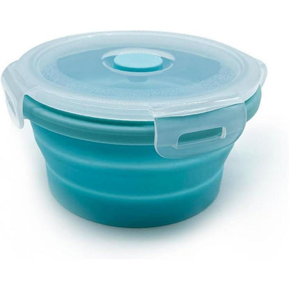 Faltbare Camping Schüssel mit Deckel 1200ML Silikon