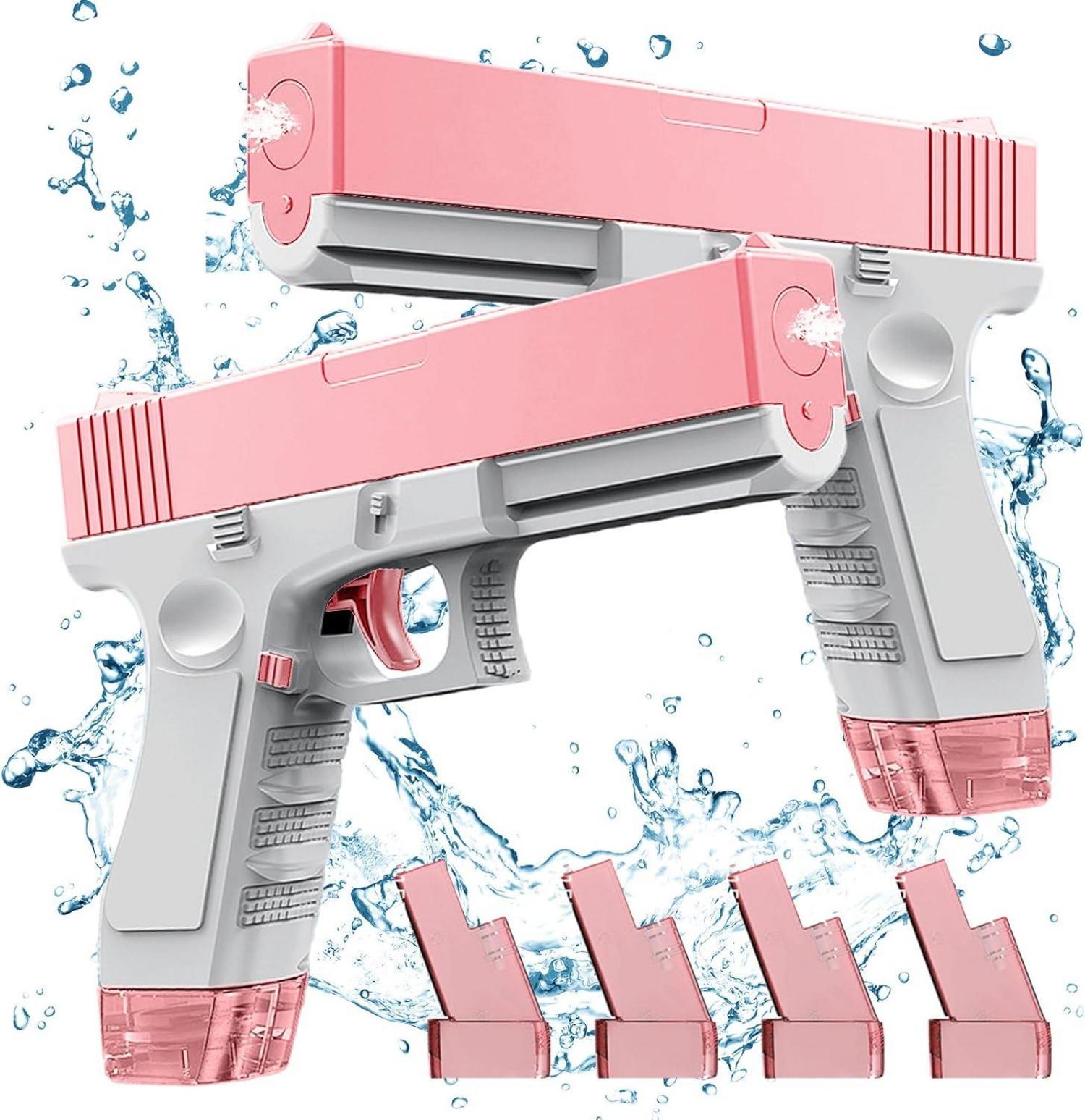Wasserpistole Spielzeug Kinder 2er Set Rosa mit Ersatzclip